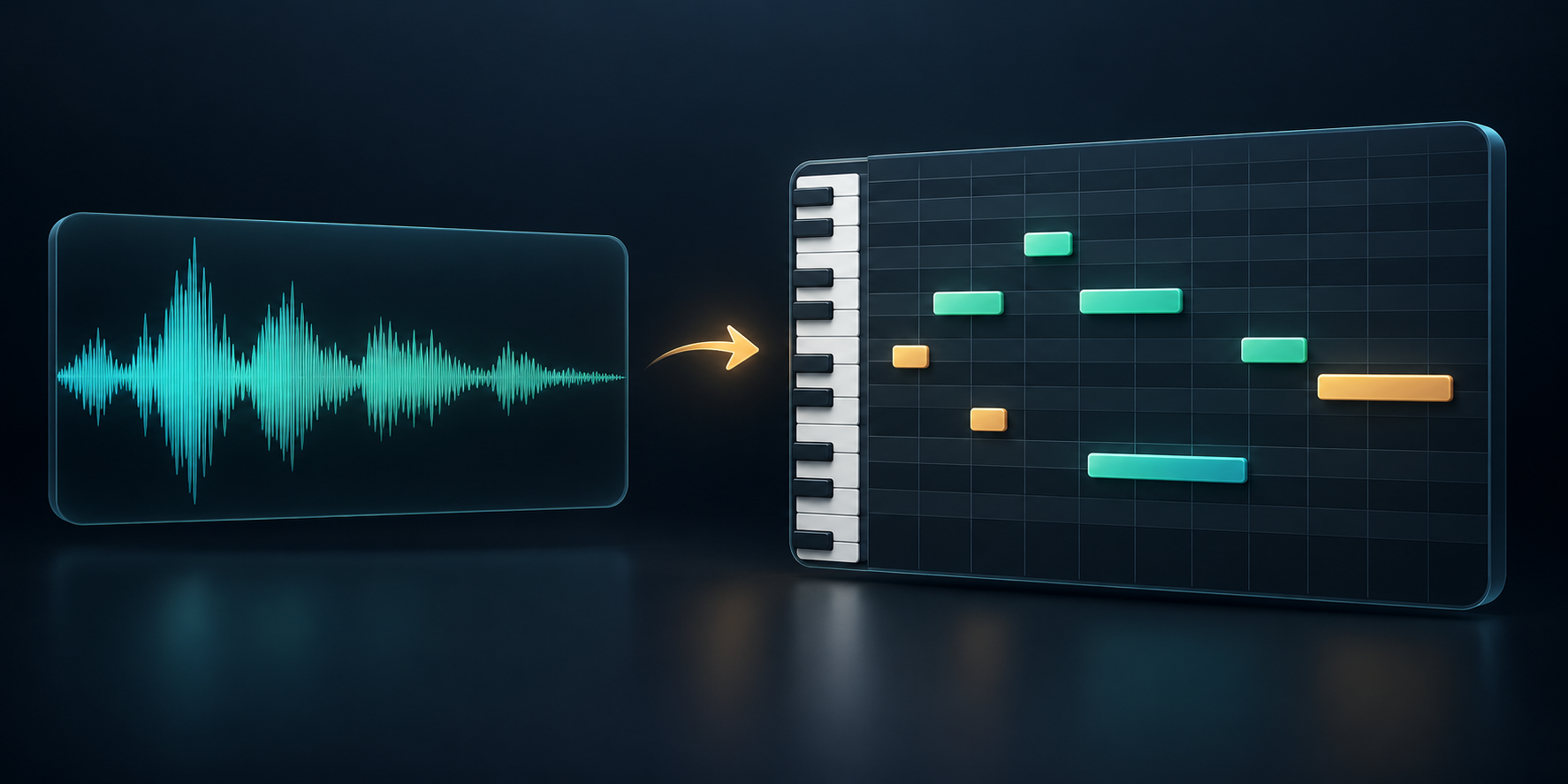 An editable sequence of MIDI notes displayed on a piano-roll grid